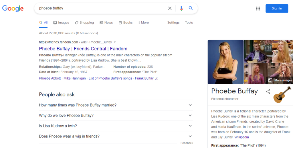 google phoebe buffay