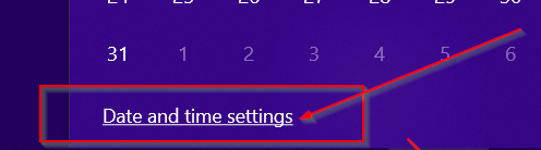 Windows Time and date settings